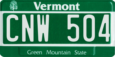 VT license plate CNW504