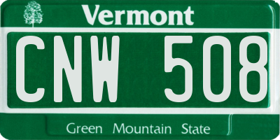 VT license plate CNW508