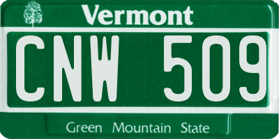 VT license plate CNW509