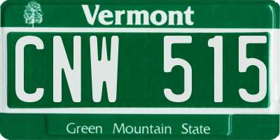 VT license plate CNW515