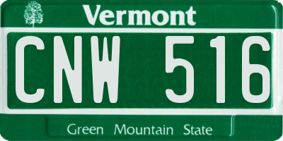 VT license plate CNW516