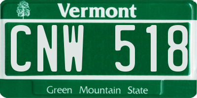 VT license plate CNW518