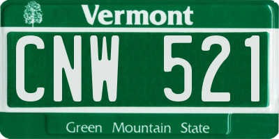 VT license plate CNW521