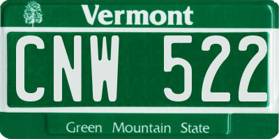 VT license plate CNW522