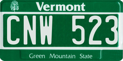 VT license plate CNW523