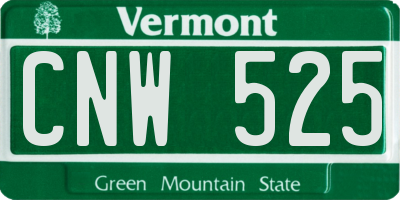 VT license plate CNW525