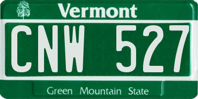 VT license plate CNW527