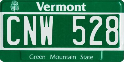 VT license plate CNW528