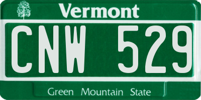 VT license plate CNW529