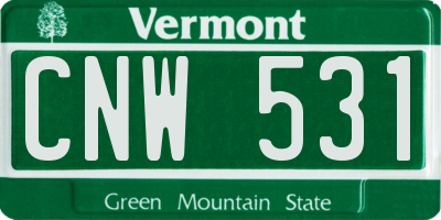 VT license plate CNW531