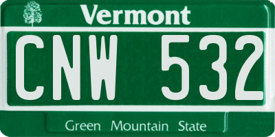 VT license plate CNW532