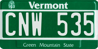 VT license plate CNW535