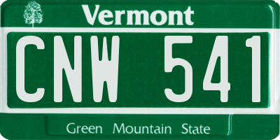 VT license plate CNW541