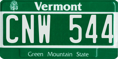 VT license plate CNW544