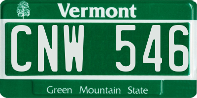 VT license plate CNW546