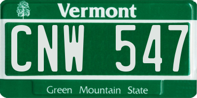VT license plate CNW547