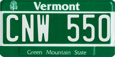 VT license plate CNW550
