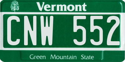 VT license plate CNW552