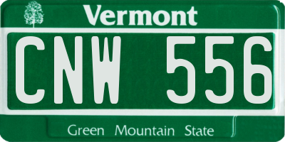 VT license plate CNW556
