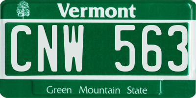VT license plate CNW563