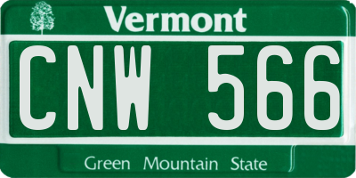 VT license plate CNW566
