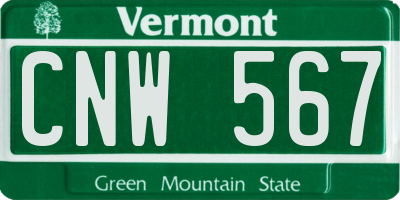 VT license plate CNW567