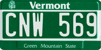 VT license plate CNW569