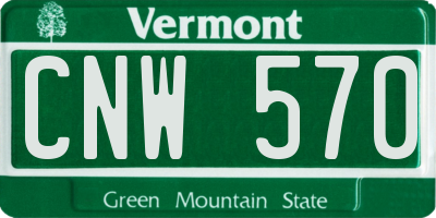 VT license plate CNW570
