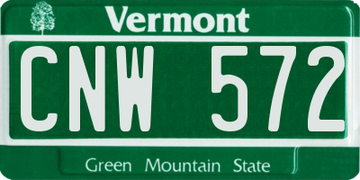 VT license plate CNW572