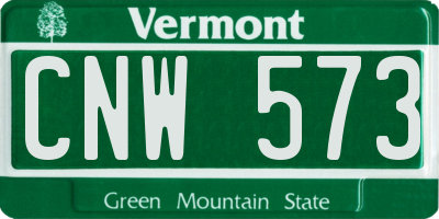 VT license plate CNW573