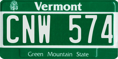 VT license plate CNW574