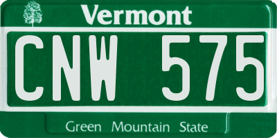 VT license plate CNW575