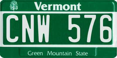VT license plate CNW576