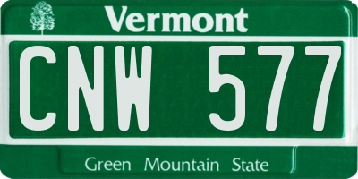 VT license plate CNW577