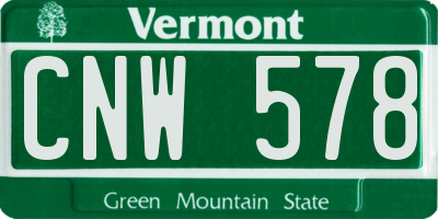 VT license plate CNW578
