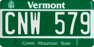 VT license plate CNW579