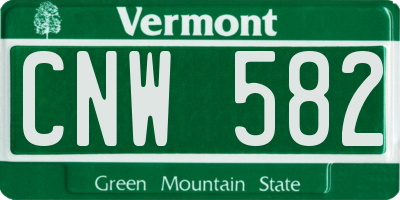 VT license plate CNW582