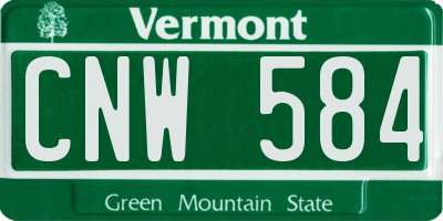 VT license plate CNW584