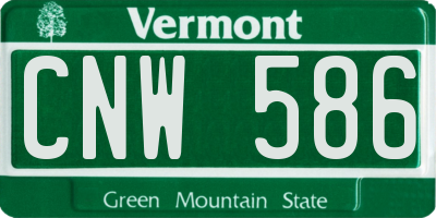 VT license plate CNW586