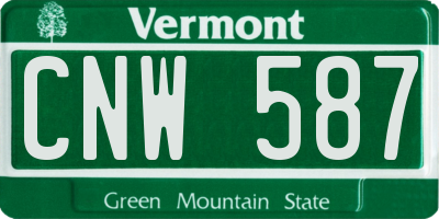 VT license plate CNW587