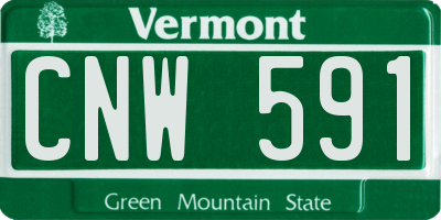 VT license plate CNW591