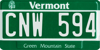 VT license plate CNW594