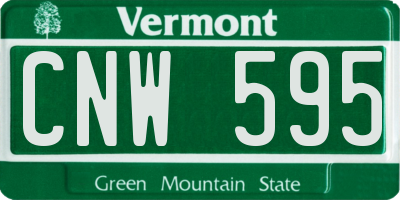 VT license plate CNW595