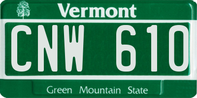 VT license plate CNW610