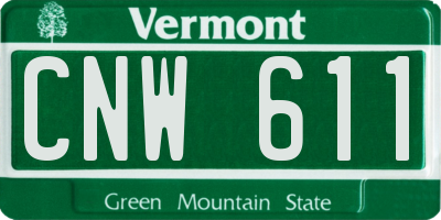 VT license plate CNW611