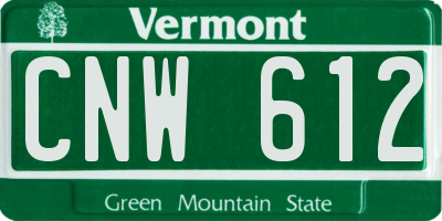 VT license plate CNW612