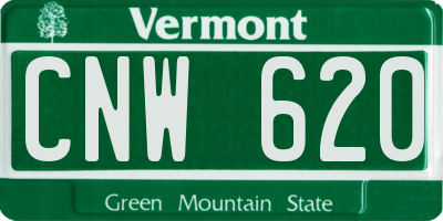 VT license plate CNW620