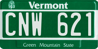 VT license plate CNW621