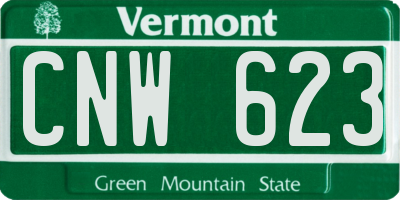 VT license plate CNW623