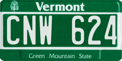 VT license plate CNW624